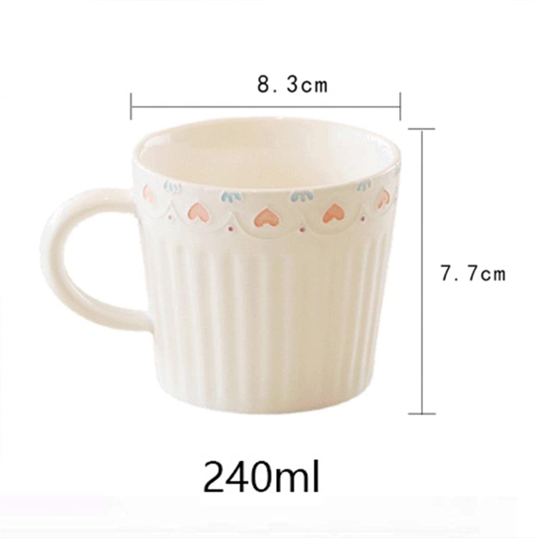 Uroczy ceramiczny kubek do kawy, cappuccino, biały duży kubek do herbaty do biura domu, nadaje się do zmywarki i kuchenki mikrofalowej, prezent z podziękowaniami dla kobiet mężczyzn mamy taty D-240 ml
