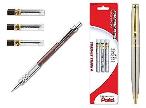 Pentel GraphGear 500 Automatic Drafting Pencil Brown (PG523E) with .3mm Lead Refill and Z21 Eraser Refill