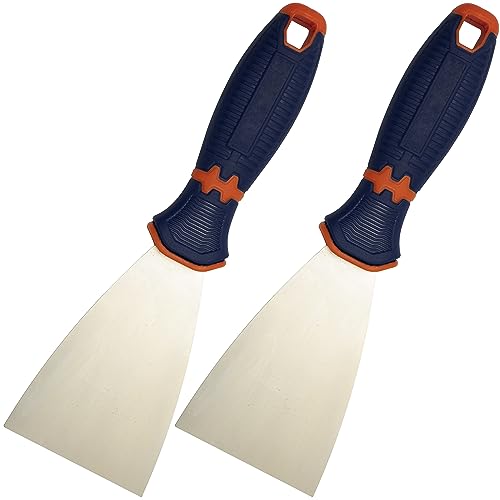 AERZETIX - C68489 - Lot de 2 Spatules couteaux à mastic/enduire 65 mm - lame en acier et poignée en plastique