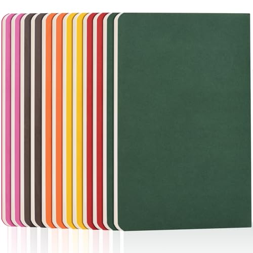 ZCZN A5 Lined Notebooks, 12-Pack, 60 Pages Each, Soft Cover Note Pads Set, 6 Vibrant Colours - Ideal for School, Study, Note-Taking