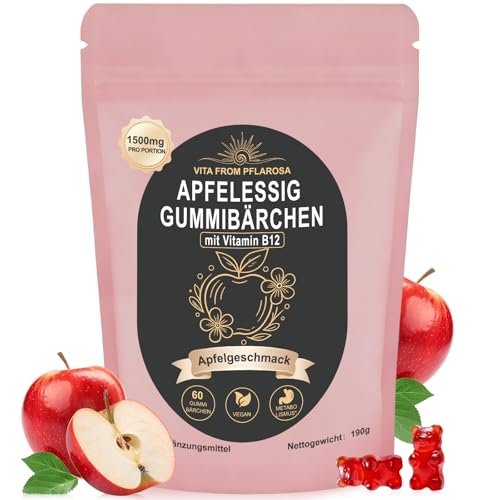 #VerdientProvisionen<br>Apfelessig Gummies für Frauen – Feminine Balance Gummies mit Vitamin B12 Vaginal Probiotics – Unterstützt Energie Intimflora Wohlbefinden – Vegan – 60 Stück