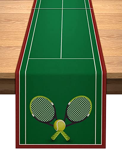 Vohado Runner da tavolo da tennis a tema tennis, decorazione per feste di compleanno, sala da pranzo, cucina, decorazione per la casa (33 x 274 cm) Vohado Runner da tavolo da tennis a tema tennis, decorazione per feste di compleanno, sala da pranzo, cucina, decorazione per la casa (33 x 274 cm)
