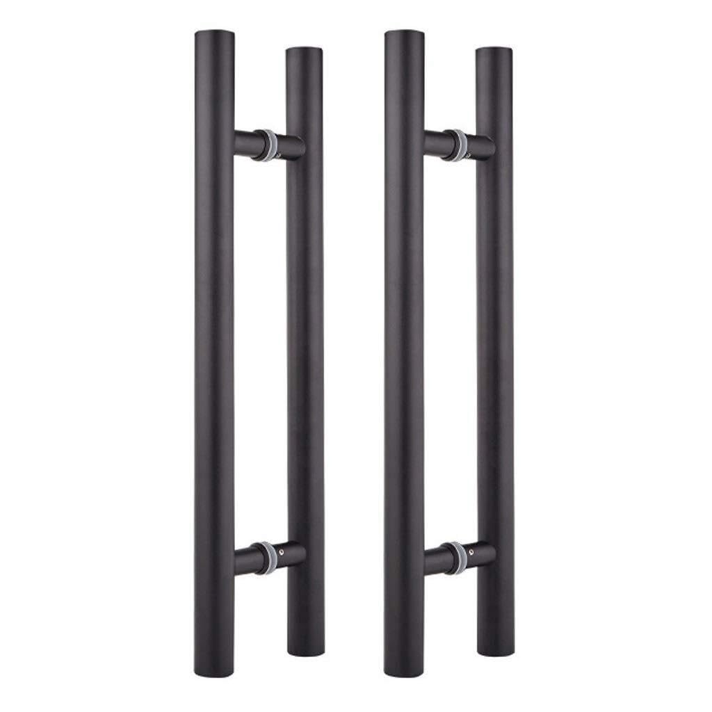 Poignée de porte coulissante en acier noir pour séparer un salon et une cuisine