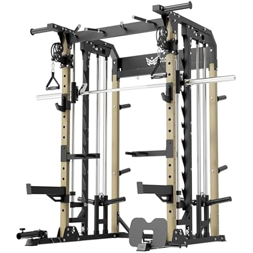 B52 Machine Home Gym with Power Rack, Cable Crossover, Dual Pulley System, Landmine, and Multi-Grip Pull-Up Bar – Heavy-Duty Fitness Equipment for Strength Training and Full-Body Workouts