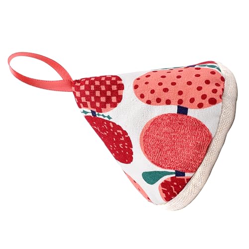 Qukaim Sombreros triangulares para tapa de olla, fundas triangulares de algodón, con aislamiento térmico, agarre de tapa antiquemaduras, diseño de frutas rojas, accesorios de cocina y horneado