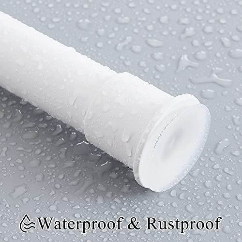 RYB HOME Tension Curtain Rod No Dirll 1 Inch Diameter Rustproof Heavy Duty 28 to 48 Inch Adjustable Short Small Curtain Rod for Cafe Kitchen Living Room Shower Bathroom,Matte White