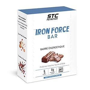 STC NUTRITION – Iron Force® Bar – Barre énergétique protéinée – Créatine + Taurine + BCAA – Actif breveté – Etui de 5 barres