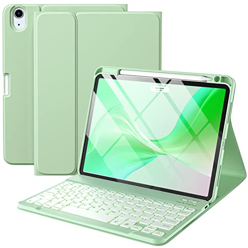 Teclado para iPad Air 11 funda folio Harvopu contra arañazos con soporte de lápiz seguro