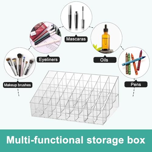 SPEACOUR Kosmetik Organizer, Transparente Make Up Organizer, 40 Plätze Kosmetikhalter, Acryl Lippenstift Halter, Kosmetischer Ständer, Acryl Organizer, Leere Lippenbox für Schmuck, Nagellack