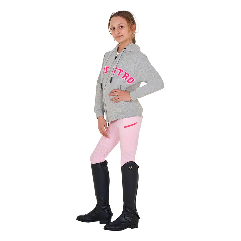 Felpa unisex per bambini con cappuccio e full zip in morbido e fresco cotone con scritta effetto spugna 12 anni