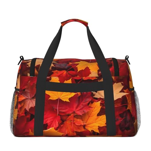 Autumn Fall Leaves Maple Travel Weekender Overnight Bags Foldable Hand Travel Bag Sport Gym Duffel Bag For Men Women3