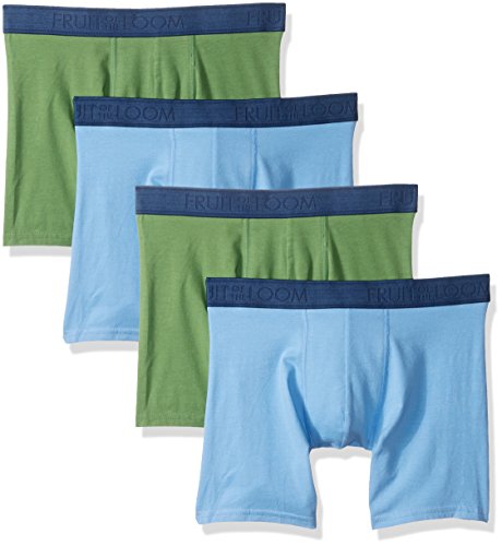 Fruit of the Loom Men's Cotton Stretch (Pack of 4), Assorted Boxer Brief