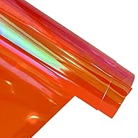 PACKAGE - 1 roll holographic pvc vinyl 11.8"x53"(30cmx135cm), the thickness is about 0.4mm. TRANSPARENT VINYL - Holographic transparent tinted waterproof vinyl fabric has an iridescent surface that reflects different colors as it moves and bends. EAS...