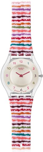 Swatch Ladies Skin Sliding Waves Lilac Strap Watch