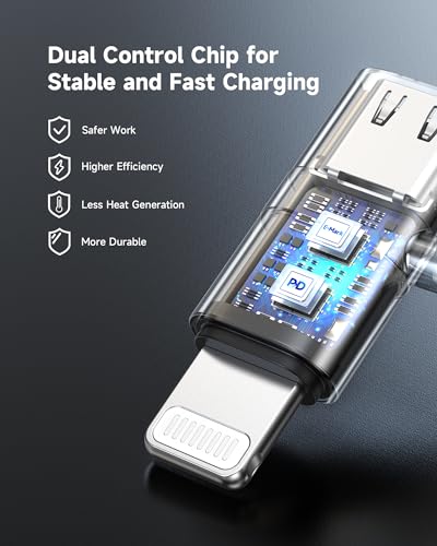 RAVIAD Type C to ライトニング 変換アダプタ (2個セット) 36W PD急速充電 PDチップ搭載 USB-C iPhone 変換コネクタ アルミ合金外装 タイプCからiOS変換コネクタ iOS USB Cアダプタ ヘッドフォンとデータ非対応 iPhone 14 13 12 Pro Max, Pad Pro/Air/Mini, Pod/TouchなどiOS機器対応