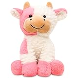 hoxsnii mucca peluche, simpatico giocattolo mucca peluche, morbido cow giocattolo, per bambini e bambine compleanno 22cm - b