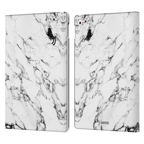 Head Case Designs Officially Licensed Juventus Football Club White Marble Leather Wallet Case Compatible with Apple iPad 10.2 2019/2020/2021