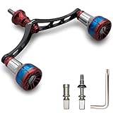 HEIGHTEN 98/110mm リール ハンドル シマノ(Shimano) ダイワ(DAIWA) 通用 スピニングリール用 Arch Engine Series (110mm - ブラック＆ワインレッド) (189)