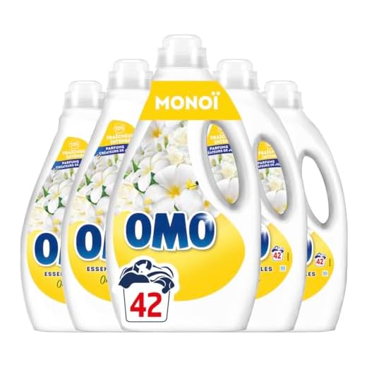 OMO - Lessive liquide Oui pour Tahiti - 210 lavages - Monoi - propreté éclatante & parfum longue durée aux essences naturelles (lot de 5x42)