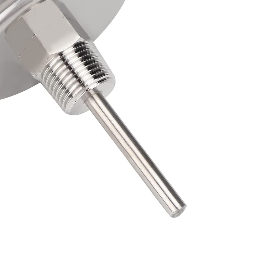 Termometro per Birra, Termometro per Pentole in Acciaio Inox 1/2 NPT Chiaro Termometro a Quadrante in Metallo a Grande Scala per Birra caffè Bevande Caramelle Sciroppo d'Acero