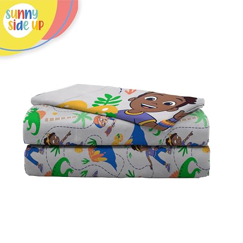Image of Sunny Side Up Kids Sheet Set Includes Sheets and Pillow Cover - 100% Microfiber Bedding and Room Decor, Gray - Blippi, 3 Piece Twin