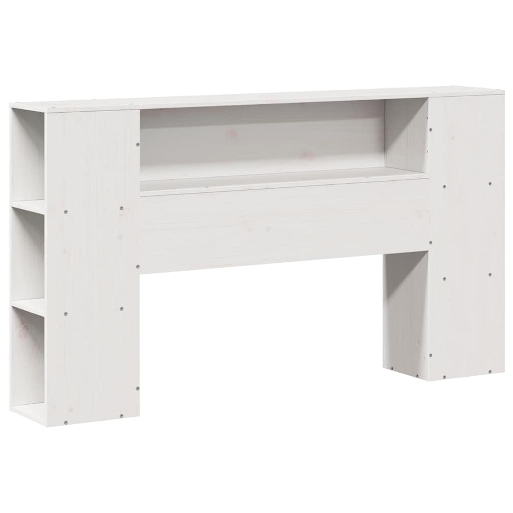 vidaXL Cabecero de Cama almacenaje Madera Maciza Pino Blanco 150 cm, cabecero de Cama, cabecero de Madera Maciza, cabecero con Compartimentos