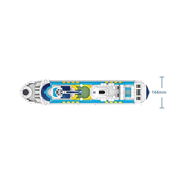 OATop Yacht Schiff Modellbausatz, 2428 Pcs Kreuzfahrtschiff Spielzeug Kompatibel mit Lego für Kinder & Erwachsene – Bild 8