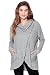 A+D Womens Casual Brushed/Rib Combo Knit Cowl Sweater Top