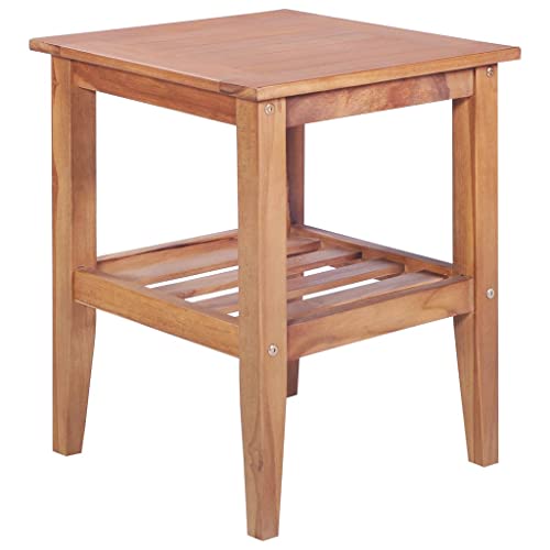 BADJAS Couchtisch 40 x 40 x 50 cm Quadratisch Teak Massiv Wohnzimmer Couchtisch Kaffeetisch Living Beistelltisch