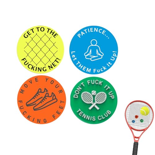HZ Yihai Autumn 4 Pcs Aggressive Reminder to Keep You On Your Tennis Game，Tennis Racket Vibration Dampeners, Tennis Racket Shock Absorber, Racquet Accessories, The Best Gift for Every Player and Team