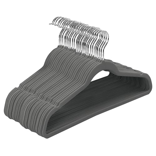 Perchas Ropa Terciopelo Gris Marca + 30Club