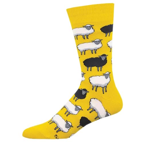 Chaussettes fantaisie en bambou jaune et noir Socksmith pour homme | Confort soyeux unique