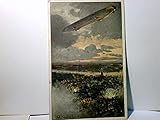  Zeppelin über Antwerpen. Nach einem Gemälde v. T. v. Eckenbrecher. Alte Ansichtskarte / Postkarte / Künstlerkarte farbig, gel. mit Bahnpost 1915. Deutscher Luftflottenberein, Luftschiffe, Militaria