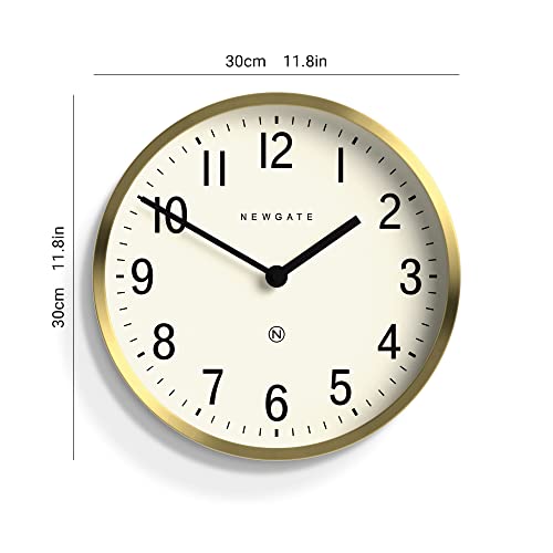 Newgate® Master Edwards Wall Clock - Metal Clock - Analog Wall Clock - Mid-Century Clock - Kitchen Wall Clocks - Round Wall Clock - Easy To Read - British Design (Brass) #TOP4