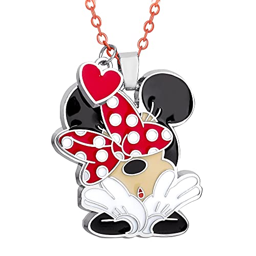 Image of Disney Minnie Mouse Black, White & Red Pendant Necklace NH00790RL-16