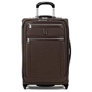 Travelpro Platinum Elite Softside Expandable Carry on Luggage, 2 Wheel Upright Suitcase, USB Port, Men and Women, Rich Espresso, Carry On 22-Inch