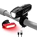 BV Super Bright (300 Lumens) USB Rechargeable Bike Headlight with Free Taillight| 1300mAh Lithium Battery | Water Resistant IP44 - Fits All Bicycles, Easy Install & Quick Release- 1 Year Warranty