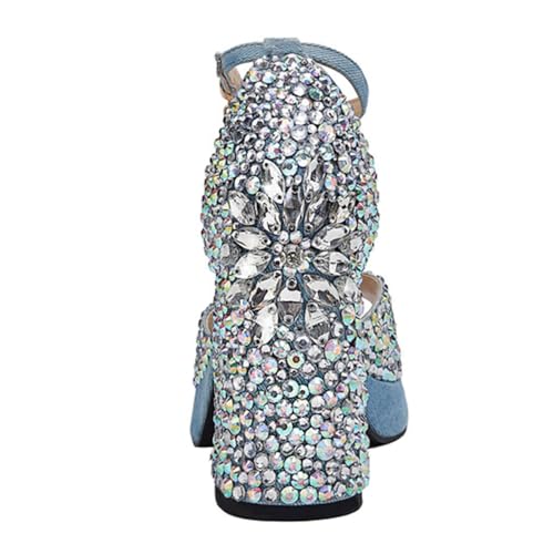 Image of Goolita Womens Open Toe Pearl Platform Heels For Women Chunky Buckle Ankle Strap Wedding Heeled Sandals Dress Evening Bride Bridal Shoes