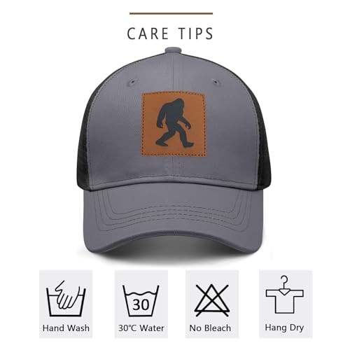 Image of Mens Hat Snapback Trucker Hats Outdoor Gifts for Men Dad Husband Father's Day Leather Pattern Baseball Cap