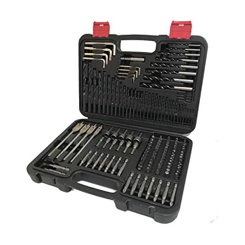 Lumberjack 150 Piece HSS Masonry Wood Screwdriver Drill bit Set Cover