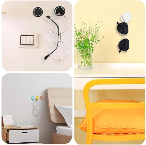 6 Stück Brillenhalter Wand,Brillen Halter,Sonnenbrillen Aufbewahrung Selbstklebender Sonnenbrillenhalter zum Aufhängen an der Wand für Sonnenbrillen Wandorganizer Brillen Wandhalter(6 Farben)