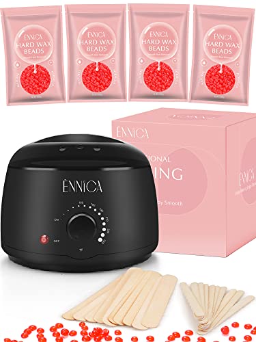 Waxing Kit for Coarse Hair Removal, Hypoallergenic Hard Wax Warmer Kit for Sensitive Skin, Brazilian Waxing, Eyebrows, Arms, Underarms, Back, Legs