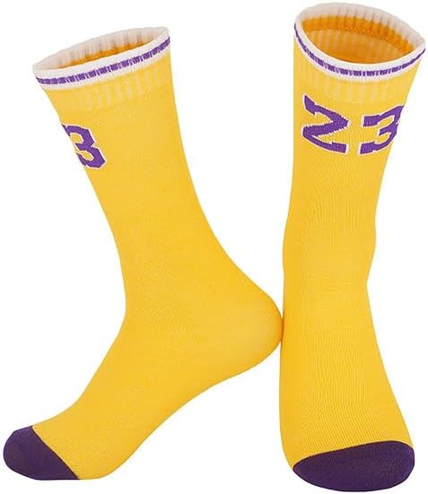 3PCS Boys Basketball Jerseys Athletic Tank Top Shorts Socks Sets Gift for Kids Girls Fans Teens Youth Training Uniforms (Small, Yellow 23B)