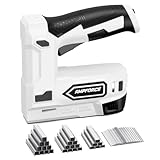 AMPFORCE Akku Tacker, 2-in-1 Lithium-Ionen-Heftgerät, 4V Nagelgerät Set Mit Ladekabel, 1200 Heftklammern &400 Nägel, Power-Tacker für Bastelarbeiten, DIY und Polsterarbeiten