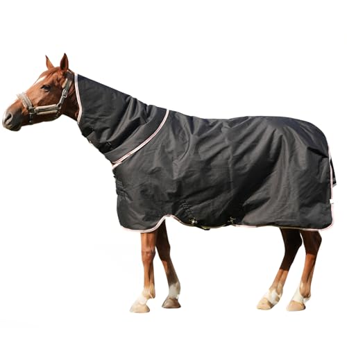 Equoray Equoray Horse Rug Fly Sheet Waterproof Rainproof Mosquito Repellent Breathable Turnout Blanket for Horses All Season Use - Multiple Sizes Black
