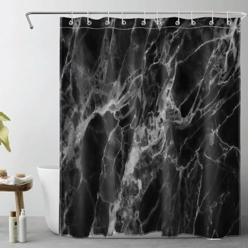 Rideau de douche effet marbre abstrait moderne en tissu polyester 180x180 cm - 2