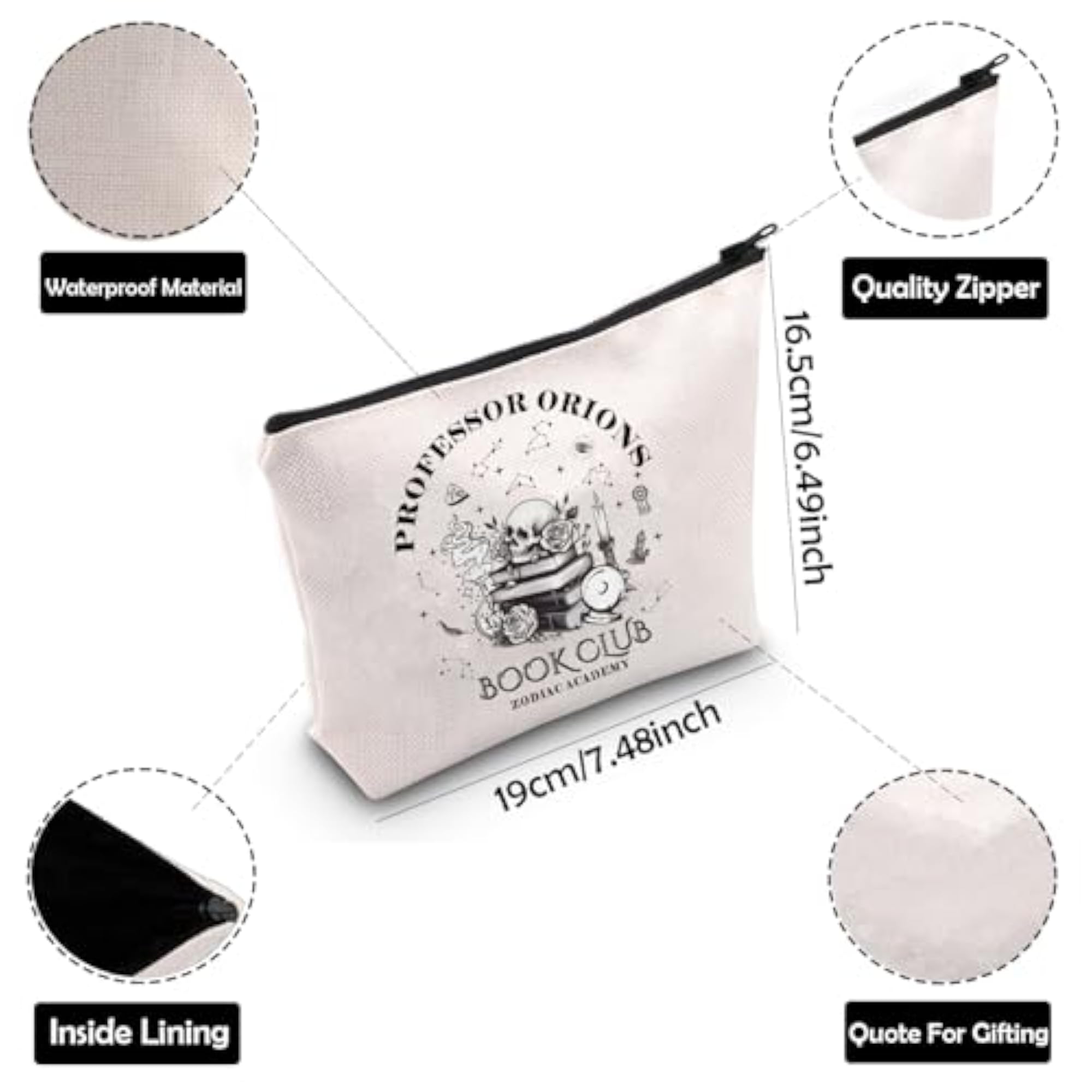 Fantasy Reader Cosmetic Bag, Bookworm Gift for Book Club