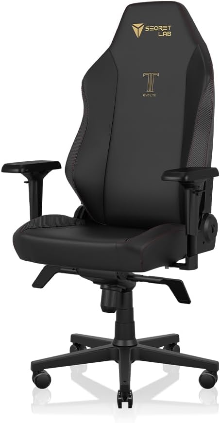 Secretlab Titan Evo Lite in Stealth Prime 2.0 Leatherette Gaming Chair - Reclining - Ergonomic & Heavy Duty Computer Chair with 4D Armrests & Lumbar Support - Black & Red