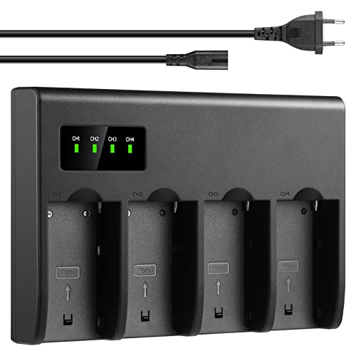 ENEGON NP-F550 Cargador de Cuatro Ranuras para Sony NP-F550 F330 F570 F530, Sony CCD-RV100/200, TR940 DCR-VX2100 DSR-PD150/170, FDR-AX1 HDR-AX2000 HDR-FX1 HDR-FX7 HDR-FX1000 HVL-LBPB CCDRV100/RV200 Cover