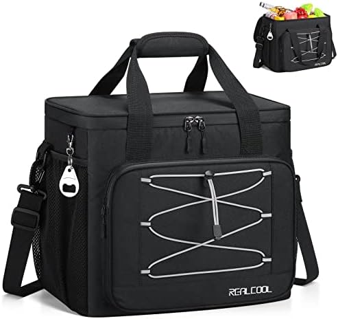Realcool Soft Cooler Bag 35/45 Can, Collapsible Cooler Insulated Leak Proof, Large Lunch Box for Men Women, Soft-Sided Cooler for Picnic, Grocery, Beach, Camping, Travel